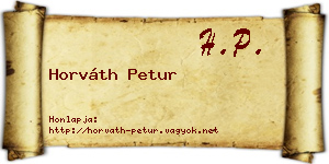 Horváth Petur névjegykártya